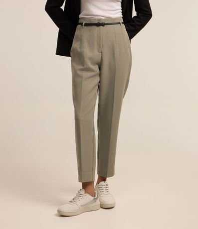Pantalón Carrot en Sastrería con Cinturón en Pu 3