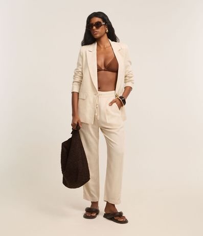 Pantalón Fluído en Viscolino con Cintura Elástica y Lazo 2