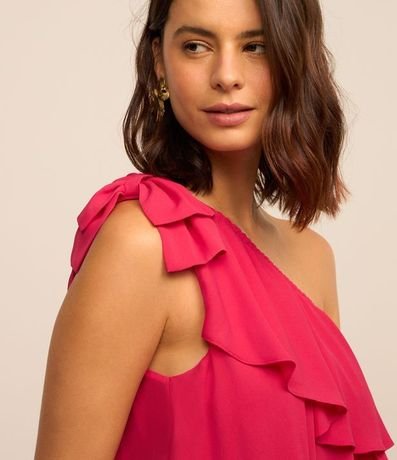 Vestido imperio de chiffon con hombros descubiertos y bolsillos Caléndula
