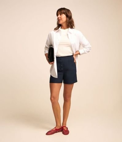 Short Sastrería con Botones Delanteros