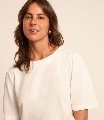 Blusa en Viscolino con Manga Abullonada 3