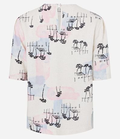 Blusa en Viscolino con Estampa Paisaje 3