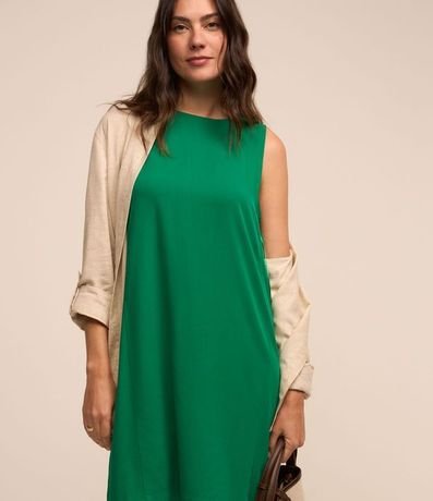 Vestido en Viscosa sin Manga con Cierre en la Espalda