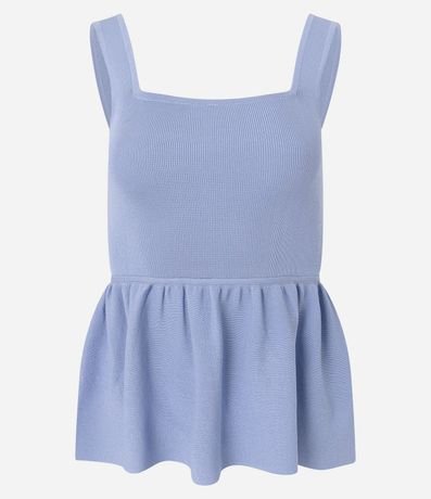 Blusa Peplum en Punto con Escote Cuadrado 4