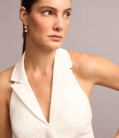 Chaleco Espalda Abierta en Tweed Texturizado 4