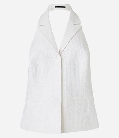 Chaleco Espalda Abierta en Tweed Texturizado 5