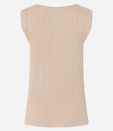 Blusa sin Manga en Viscosa con Efecto Metalizado y Escote Cuadrado 7