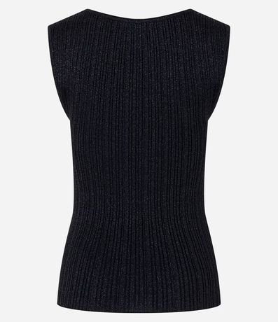 Blusa sin Manga en Viscosa con Efecto Metalizado y Escote Cuadrado 8