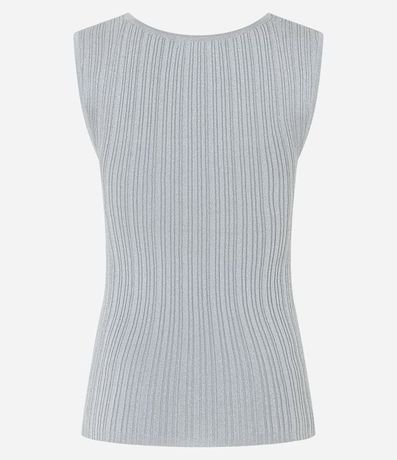 Blusa sin Manga en Viscosa con Efecto Metalizado y Escote Cuadrado 7