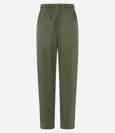 Pantalón Recto Cropped Cintura Alta en Sarga con Lazo 6