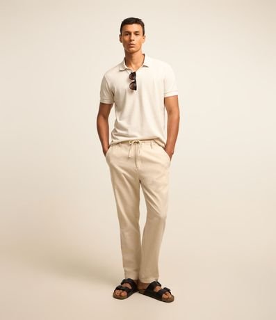 Pantalón Relaxed en Oxford de Algodón con Lazo en la Cintura 2