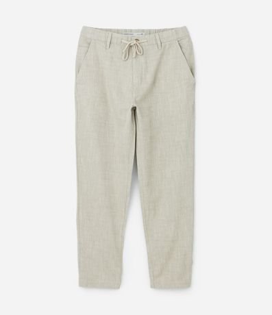Pantalón Relaxed en Oxford de Algodón con Lazo en la Cintura 6