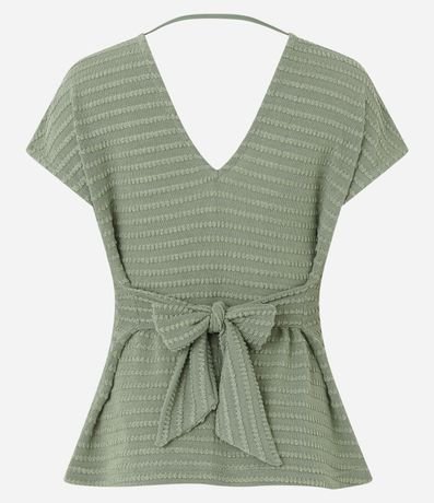 Blusa en Tejido Texturizado con Lazo en la Espalda 8