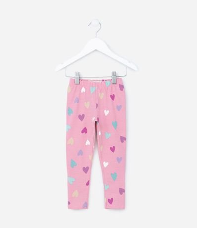 Pantalón Legging Infantil con Estampa de Corazones - Talle 1 a 5 años