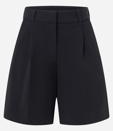 Short Cintura Alta en Crepé con Trabillas y Pliegues 5