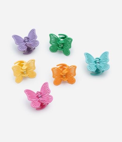 Kit 06 Pinzas para el Pelo Infantil en Formato Mariposas - Talle U