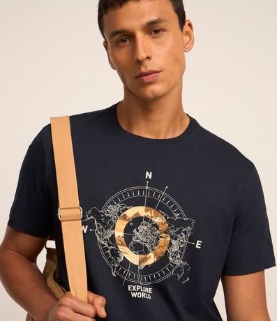 Remera Comfort en Algodón con Estampado Brújula Explore World 3