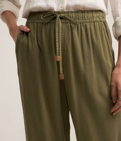 Pantalón Recto Cropped Cintura Alta en Sarga con Lazo 4