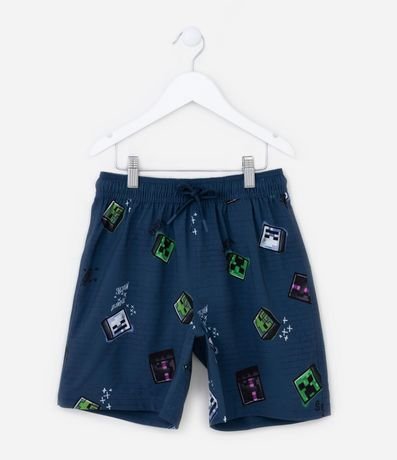 Bermuda Infantil con Estampa Minecraft - Talle 4 a 12 años