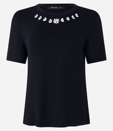 Blusa en Viscosa con Brillo Floral en el Cuello 4