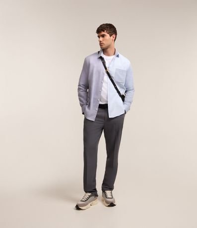 Camisa en Oxford con Bloque de Color y Bolsillos Contrastante 2