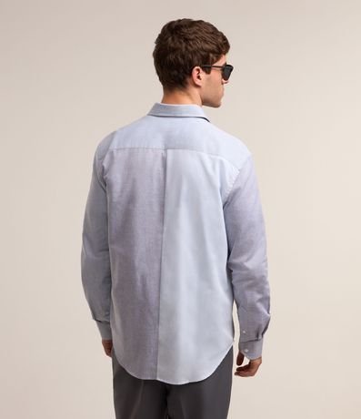 Camisa en Oxford con Bloque de Color y Bolsillos Contrastante 4