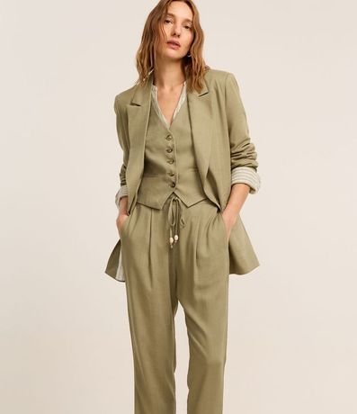 Pantalón Fluído en Viscolino con Cintura Elástica y Lazo 2