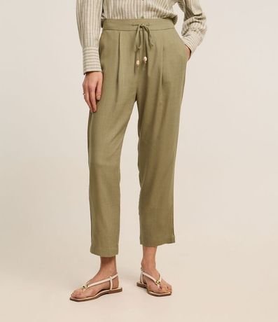 Pantalón Fluído en Viscolino con Cintura Elástica y Lazo 3