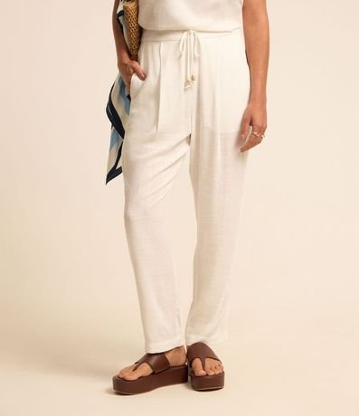 Pantalón Fluído en Viscolino con Cintura Elástica y Lazo 3