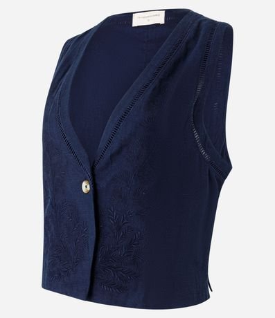 Chaleco en Sastrería con Bordado Floral 7