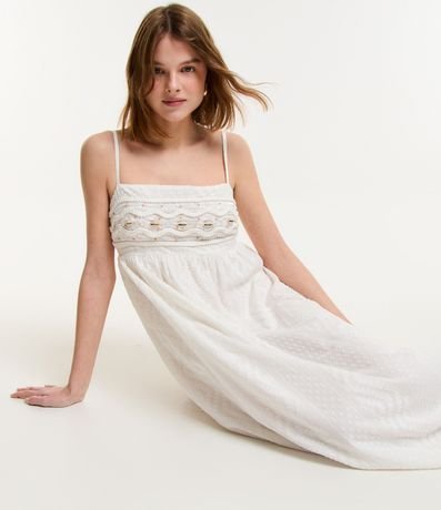Vestido New Midi con Caracolas Bordadas