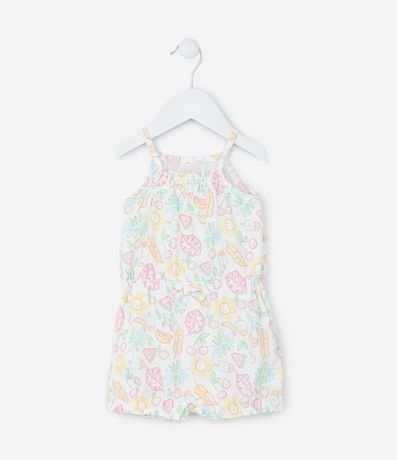 Enterito Infantil con Estampa Hojas y frutas - Talle 0 a 18 Meses 1