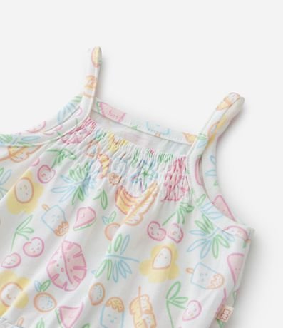 Enterito Infantil con Estampa Hojas y frutas - Talle 0 a 18 Meses 4