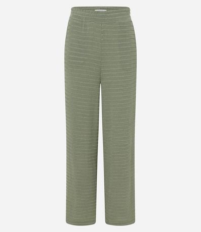 Pantalón Recto en Malla Texturizada con Cintura Elástica 5