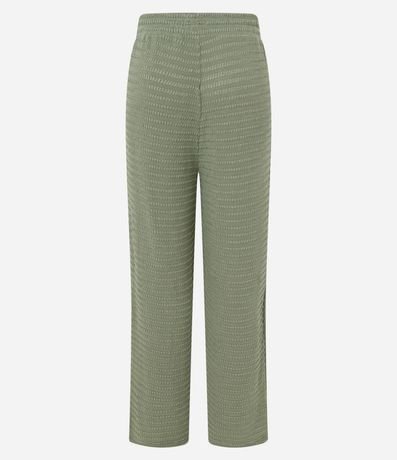 Pantalón Recto en Malla Texturizada con Cintura Elástica 7