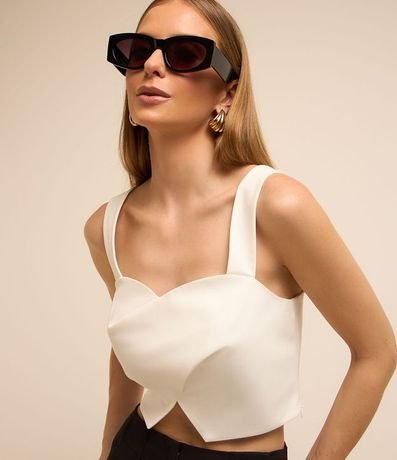 Top en Crepé con Escote Corazón y Pliegues 3