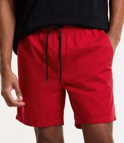 Bermuda en Sarga con Cintura Elástica y Cordón 2