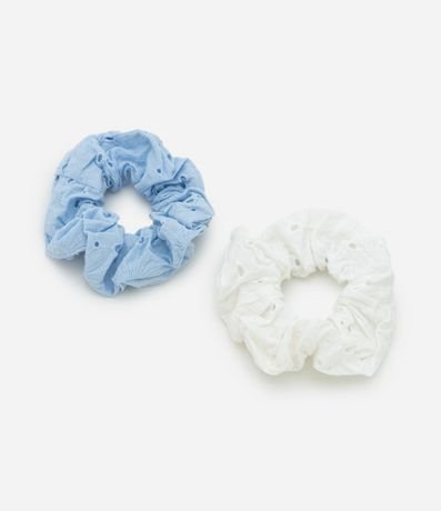 Kit 02 Scrunchies Infantiles con Textura Broderie - Talle U