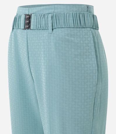 Pantalón Recto en Jacquard con Cinturón Elástico 6