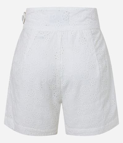 Short Corto en Laise con Textura Floral y Pliegues 7