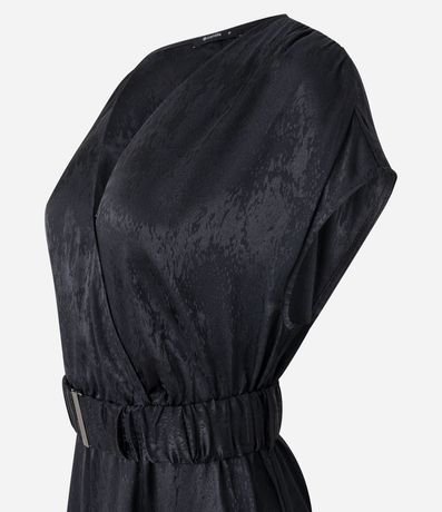 Vestido Midi en Jacquard con Transpasse Delantero y Cinturón 6