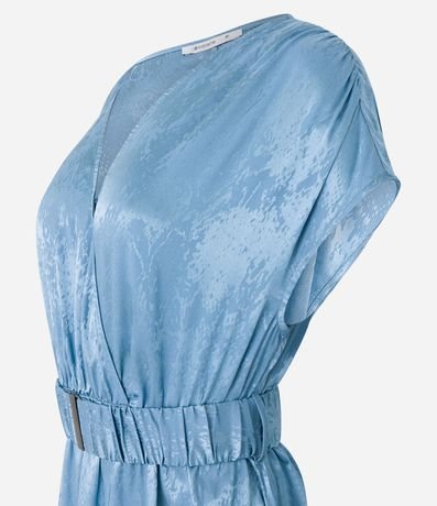 Vestido Midi en Jacquard con Transpasse Delantero y Cinturón 6