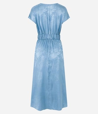 Vestido Midi en Jacquard con Transpasse Delantero y Cinturón 7