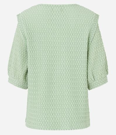 Blusa en Algodón Texturizado con Sisa Diferenciada y Recortes 6