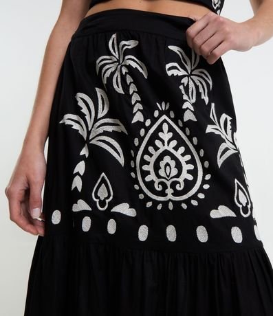 Pollera New Midi en Tricolina con Estampa Arabescos y Palmeras 3