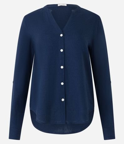 Camisa en Viscolino con Escote V 5