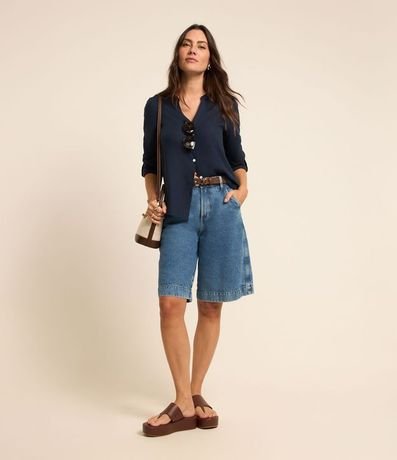 Camisa en Viscolino con Escote V 2