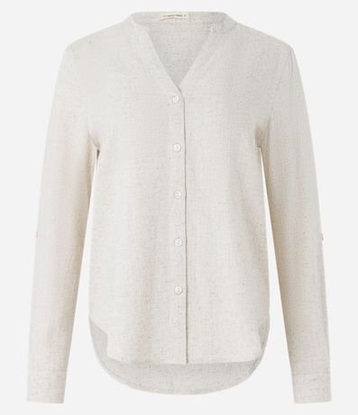 Camisa en Viscolino con Escote V 6