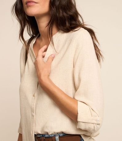 Camisa en Viscolino con Escote V 4