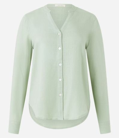 Camisa en Viscolino con Escote V 5